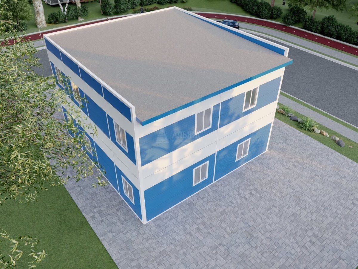 3D визуализация Офисное здание из сэндвич-панелей - фото 6