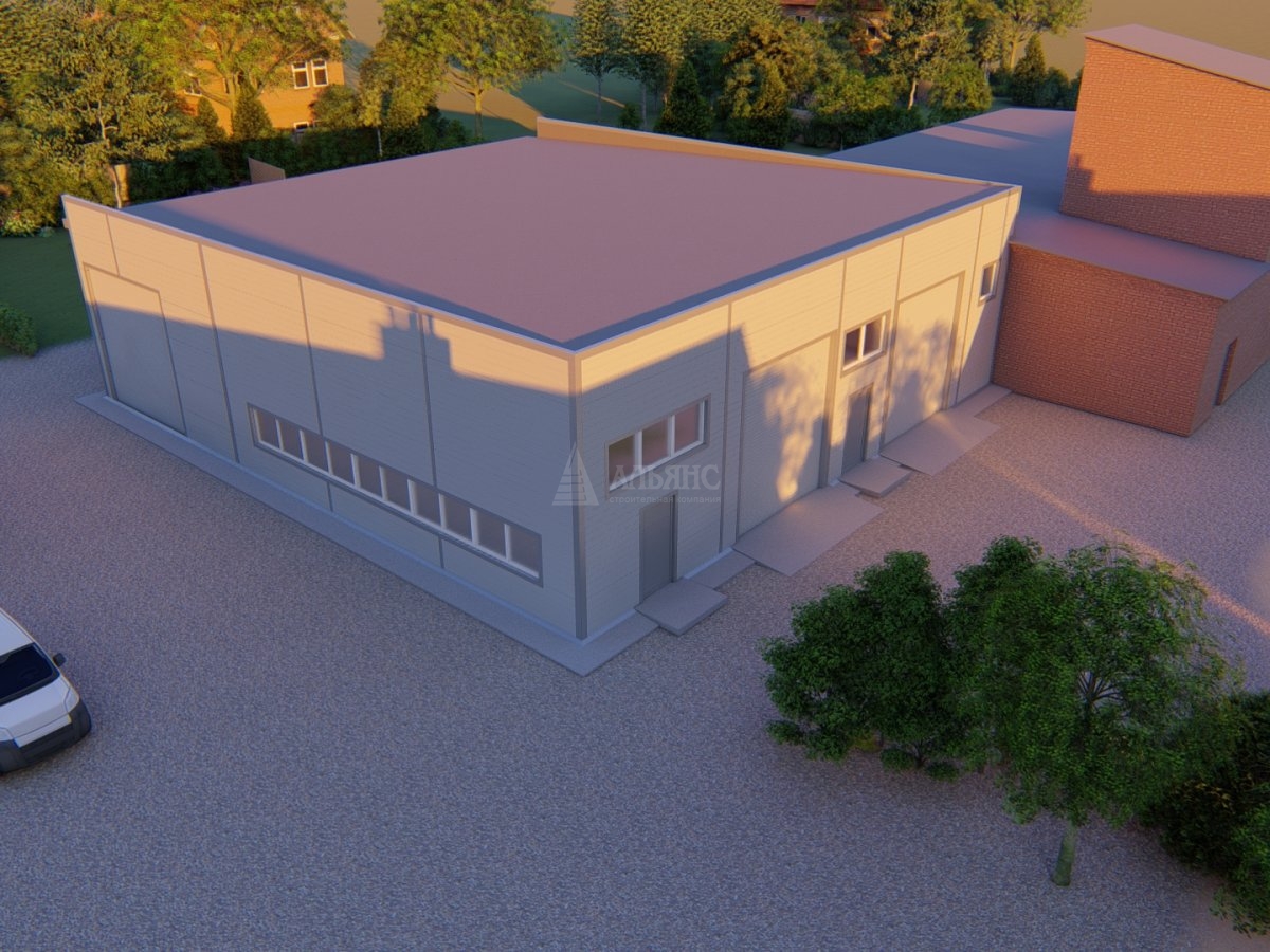 3D визуализация Гаражный бокс из сэндвич панелей - фото 3