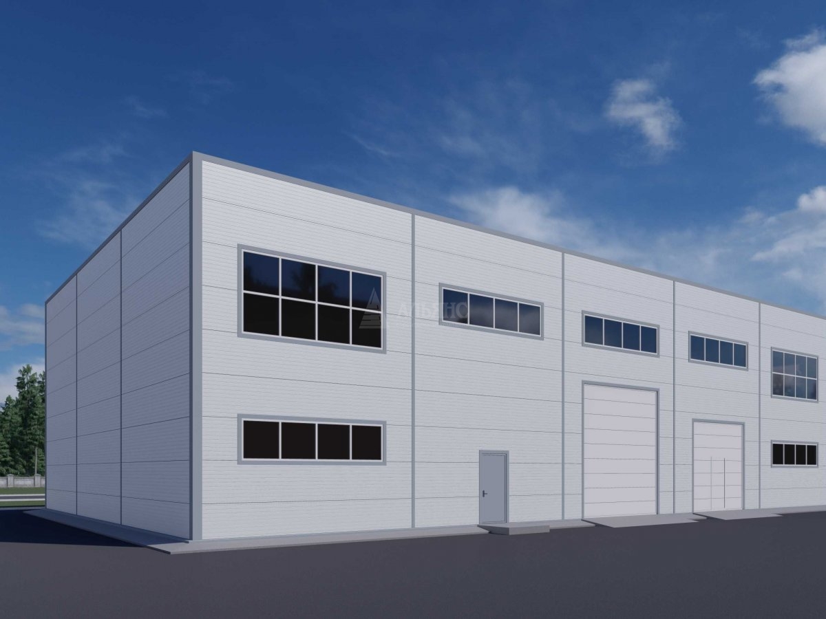 3D визуализация Производственное здание из сэндвич панелей - фото 3