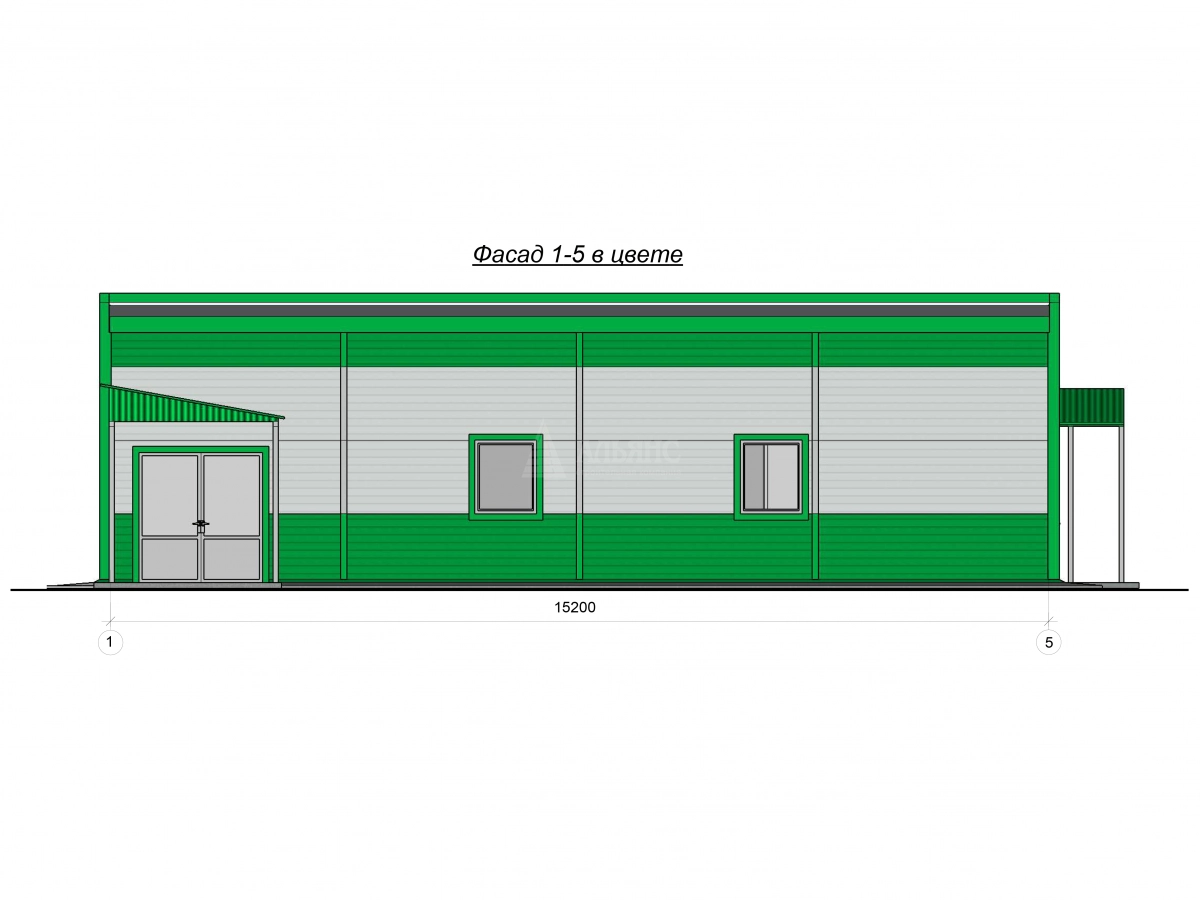 3D визуализация Контрольно-пропускной пункт из сэндвич-панелей - фото 7